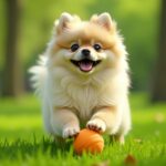 pikaso_texttoimage_Park-Playtime-Lowangle-shot-of-a-cream-Pomeranian-